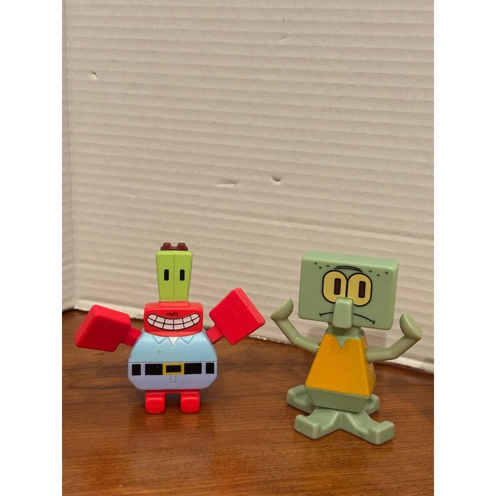 SpongeBob SquarePants Burger King Toy Lot 2009 Squidward Sandy Mr Krabs 4pc Set